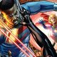Val-Zod dodges heat vision blasts as Power Girl looks on in the background of a DC Comics cover..